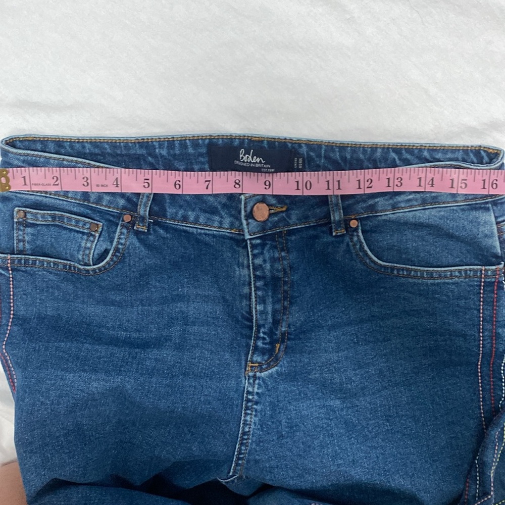 Vintage Boden Cambridge Embroidered Jeans with Rainbow π Stripe - Picture 7 of 11